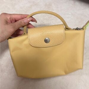 Longchamp mini le pliage bag yellow